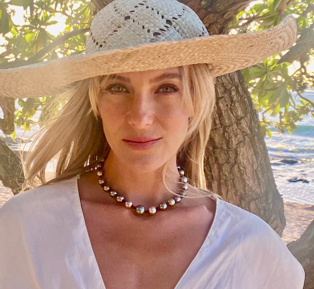 Black Pearl Leather Necklace Black Pearl Necklace Jhana Pearl