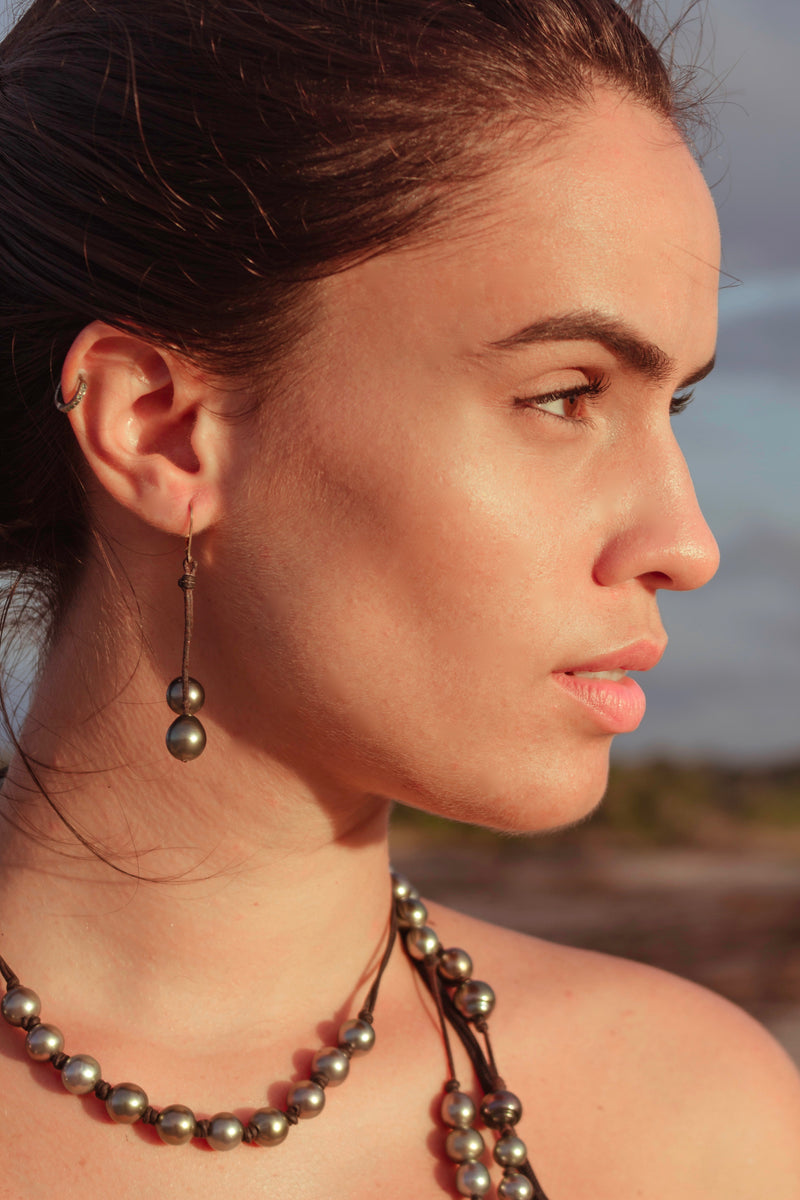 Royal Tahitian Double Drop Earrings