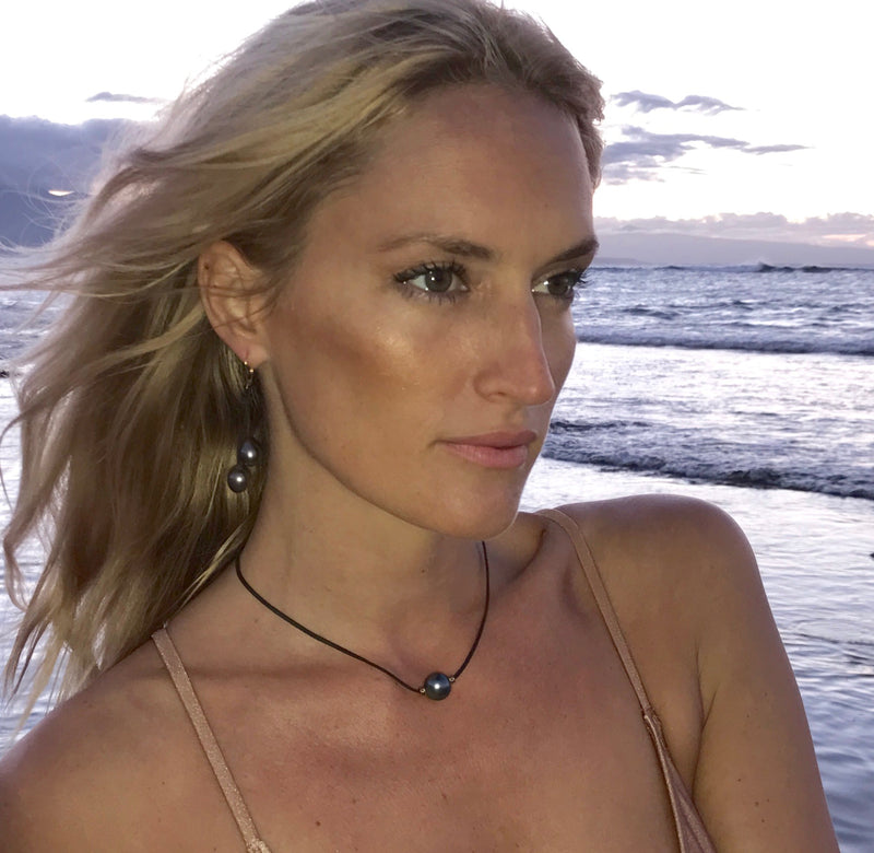 Royal Tahitian Double Drop Earrings